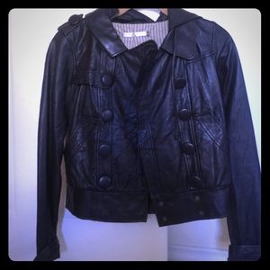Mike & Chris Lamb Leather Jacket with Hood